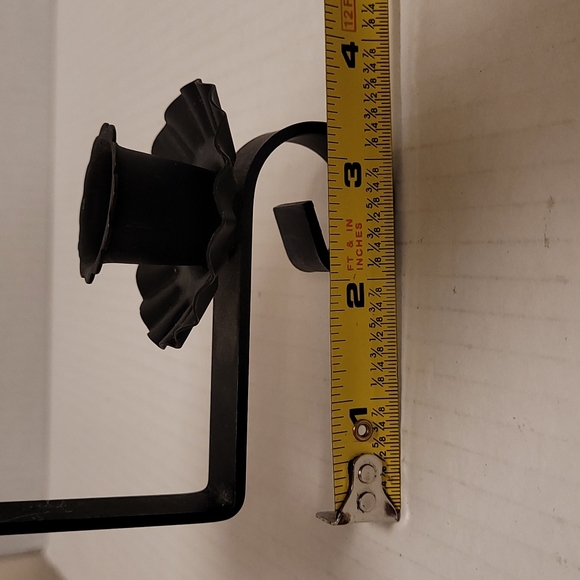 Pair of Iron Candle Wall Sconces with Gold Reflector - Picture 15 of 16